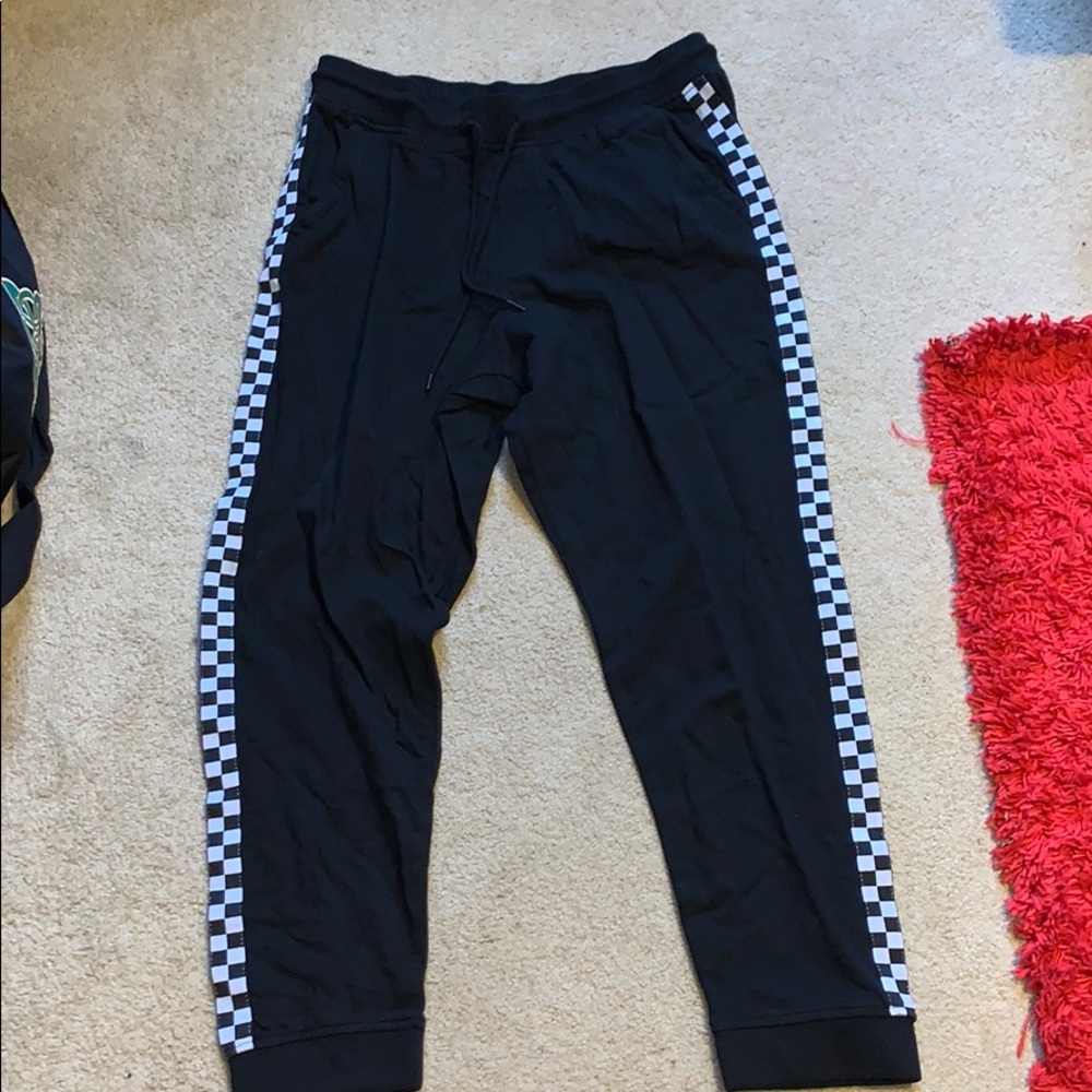 Black and white checkered George Joggers